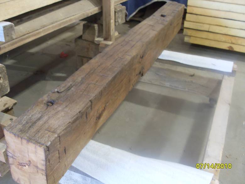 Hand Hewn Oak Mantel (light brown)